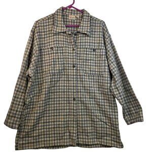 Woolrich Womens Vintage Large Plaid Wool Blend Shirt Jacket Outdoor Deadstock